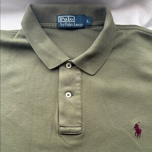 Polo by Ralph Lauren Men's Olive Polo Shirt - Large